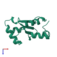 PDB entry 1kte coloured by chain, top view.