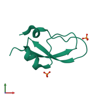 PDB entry 1kth coloured by chain, front view.