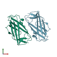 PDB entry 1ktj coloured by chain, front view.