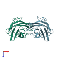 PDB entry 1ktj coloured by chain, top view.