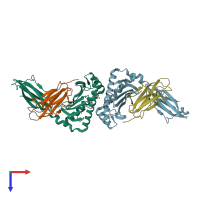 PDB entry 1ktl coloured by chain, top view.