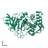 PDB entry 1kto coloured by chain, front view.