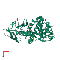PDB entry 1kto coloured by chain, top view.