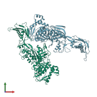 PDB entry 1ktv coloured by chain, front view.