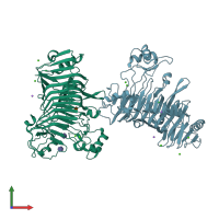 PDB entry 1ktw coloured by chain, front view.