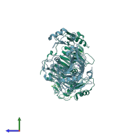 PDB entry 1ktw coloured by chain, side view.