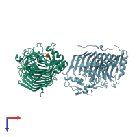 PDB entry 1ktw coloured by chain, top view.
