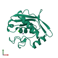 PDB entry 1kuh coloured by chain, front view.