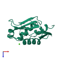 PDB entry 1kuh coloured by chain, top view.