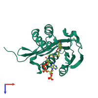 PDB entry 1kuv coloured by chain, top view.