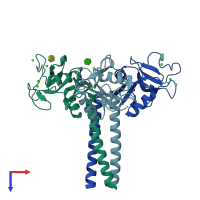 PDB entry 1kww coloured by chain, top view.