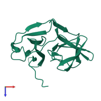 PDB entry 1kxc coloured by chain, top view.