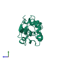 PDB entry 1kxx coloured by chain, side view.