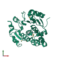 PDB entry 1kyh coloured by chain, front view.