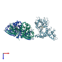 PDB entry 1kyw coloured by chain, top view.