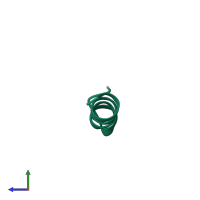 Monomeric assembly 1 of PDB entry 1kzt coloured by chemically distinct molecules, side view.