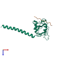 PDB entry 1kzz coloured by chain, top view.