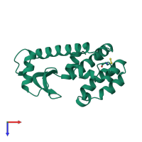 PDB entry 1l03 coloured by chain, top view.
