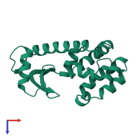 PDB entry 1l04 coloured by chain, top view.