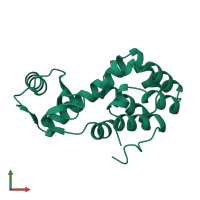 PDB entry 1l07 coloured by chain, front view.