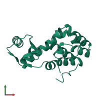 PDB entry 1l08 coloured by chain, front view.