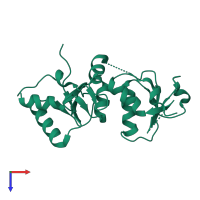 PDB entry 1l0b coloured by chain, top view.