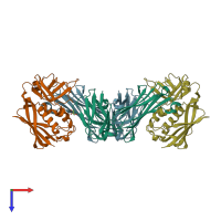 PDB entry 1l0y coloured by chain, top view.
