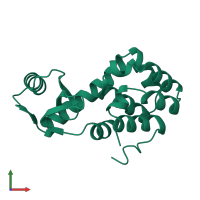 PDB entry 1l16 coloured by chain, front view.