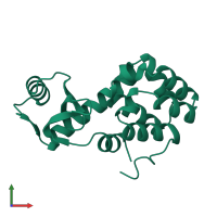 PDB entry 1l17 coloured by chain, front view.