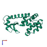 PDB entry 1l17 coloured by chain, top view.