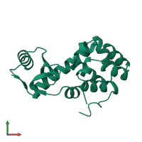 PDB entry 1l18 coloured by chain, front view.