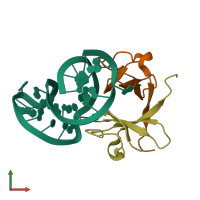 PDB entry 1l1c coloured by chain, front view.