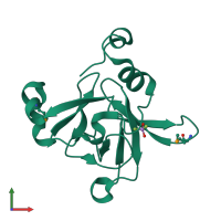 Monomeric assembly 1 of PDB entry 1l1d coloured by chemically distinct molecules, front view.