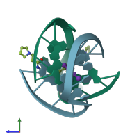 PDB entry 1l1h coloured by chain, side view.