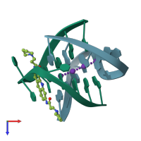 PDB entry 1l1h coloured by chain, top view.