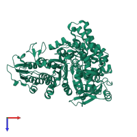 Monomeric assembly 3 of PDB entry 1l1l coloured by chemically distinct molecules, top view.