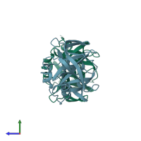 PDB entry 1l1n coloured by chain, side view.