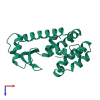 PDB entry 1l21 coloured by chain, top view.
