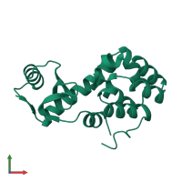 PDB entry 1l23 coloured by chain, front view.