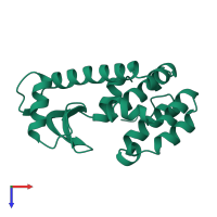 PDB entry 1l23 coloured by chain, top view.