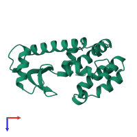 PDB entry 1l25 coloured by chain, top view.