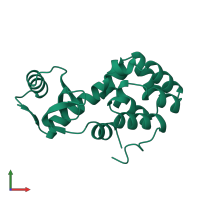 PDB entry 1l28 coloured by chain, front view.