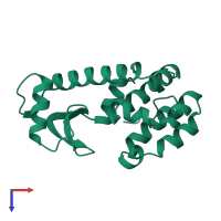 PDB entry 1l28 coloured by chain, top view.