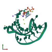 PDB entry 1l2x coloured by chain, front view.