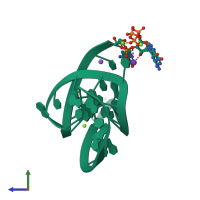 PDB entry 1l2x coloured by chain, side view.