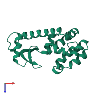 PDB entry 1l34 coloured by chain, top view.