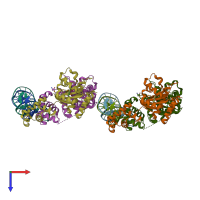 PDB entry 1l3l coloured by chain, top view.