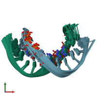 PDB entry 1l3m coloured by chain, ensemble of 10 models, front view.