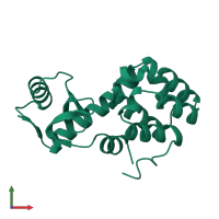 PDB entry 1l41 coloured by chain, front view.