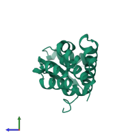 Endolysin in PDB entry 1l43, assembly 1, side view.